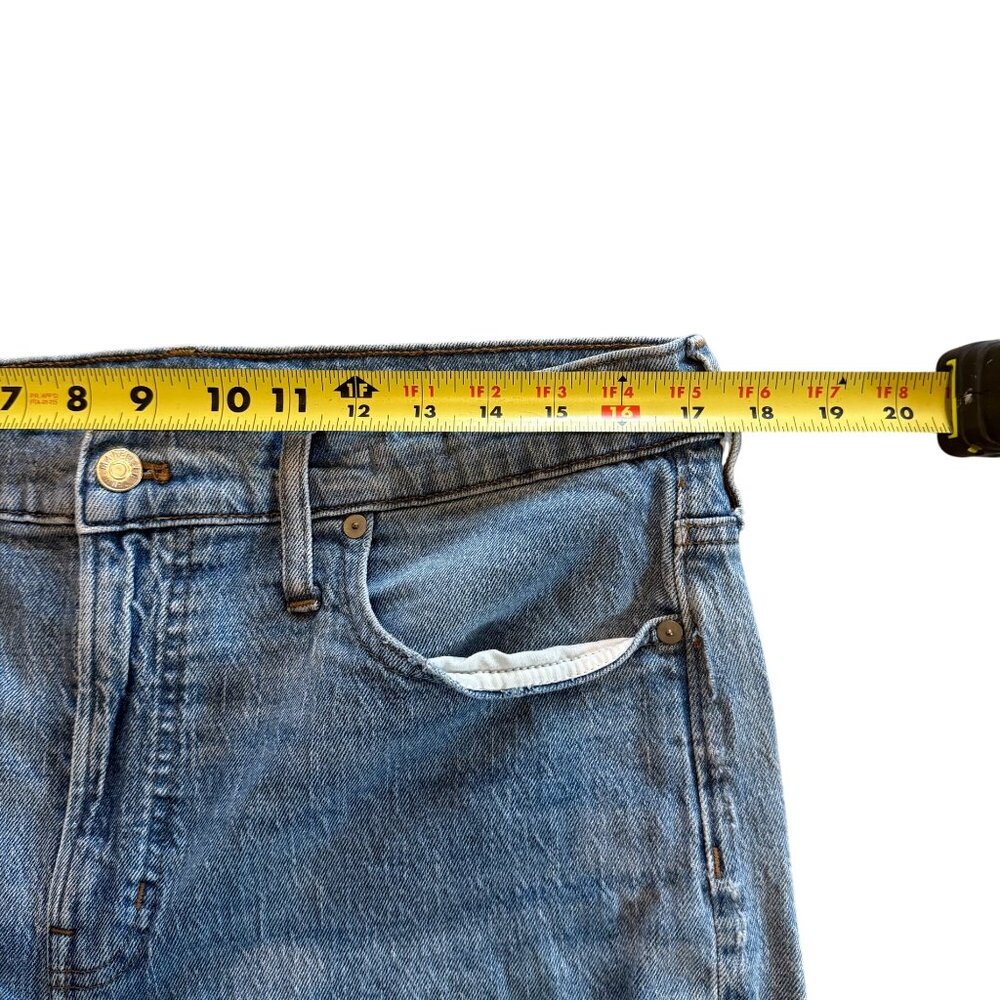 Madewell Perfect Vintage Crop Jeans With Distressed Knee & Raw Hem Size 32 - Picture 7 of 9